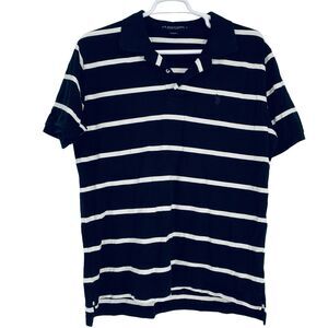 US Polo Assn.‎ Mens Shirt Size Large Bl/Wh 100% Cotton Pullover Short Sleeve